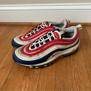 Nike Air Max 97 USA Red White Blue Patriotic Athletic Sneakers Men’s Size 10